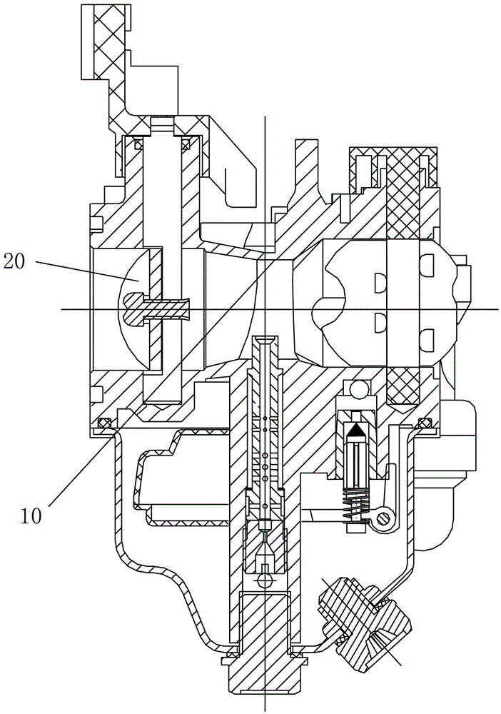 A main oil system structure and a carburetor with the structure