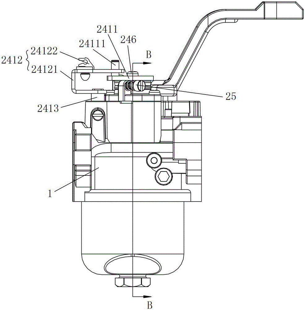 A main oil system structure and a carburetor with the structure