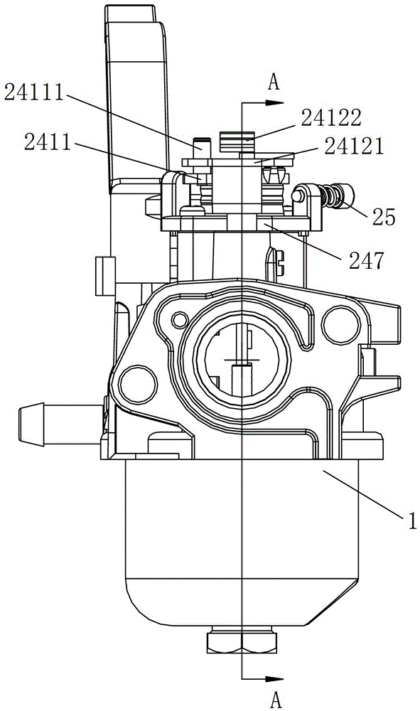 A main oil system structure and a carburetor with the structure