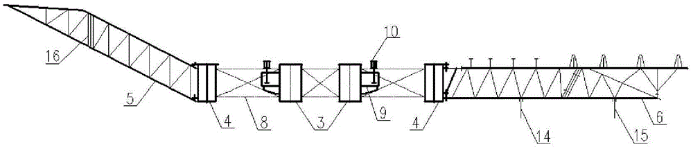 Hanging basket construction device for asymmetric arc-shaped variable cross-section thin wing plate box girder