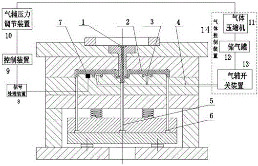 External gas assisted injection molding method based on ultrasonic measurement and molding equipment