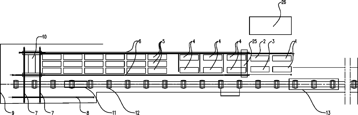 Aqueduct storing table carrying pole beam consignment device and method