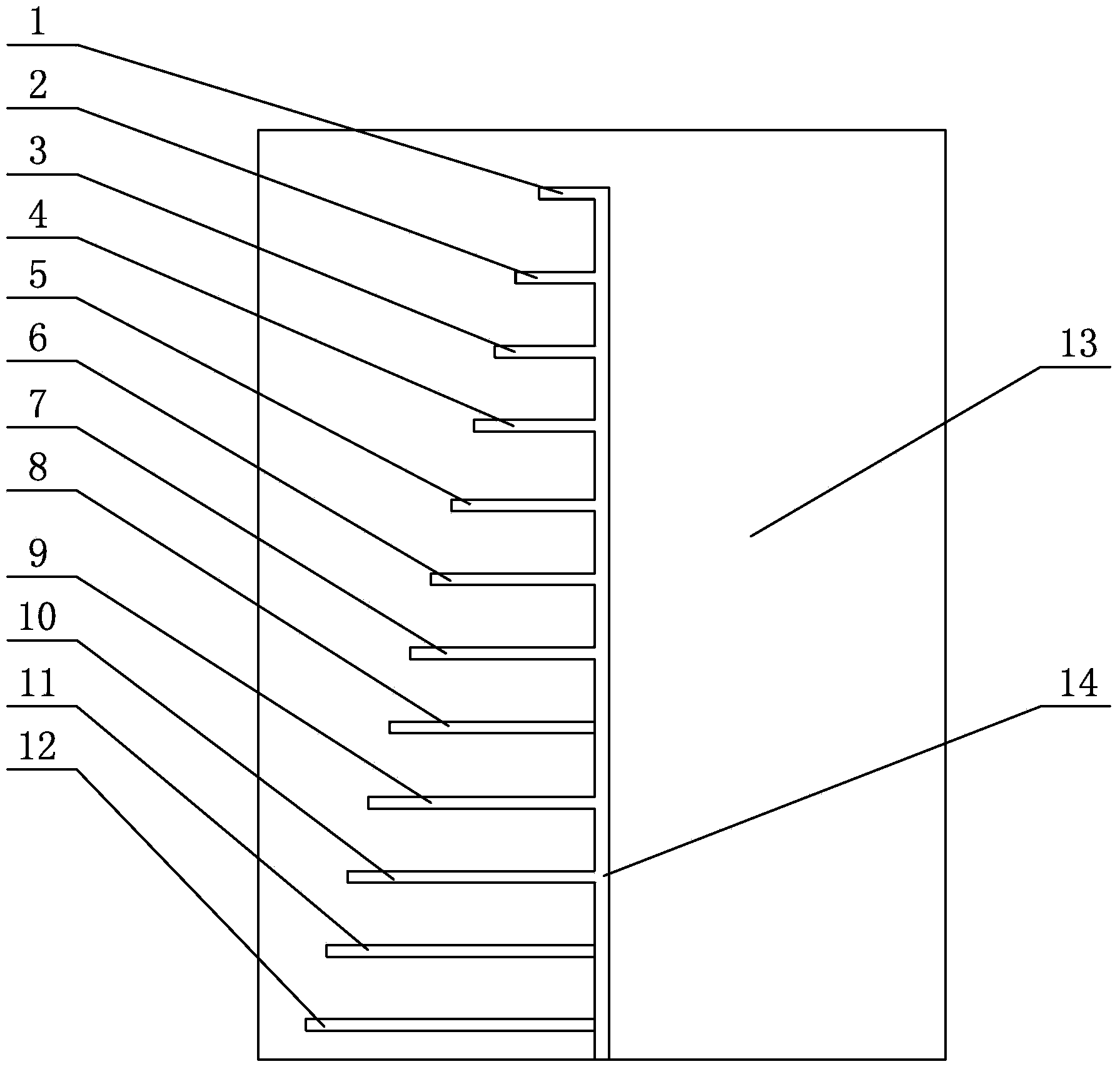 Non-cross-feeding log-periodic antenna