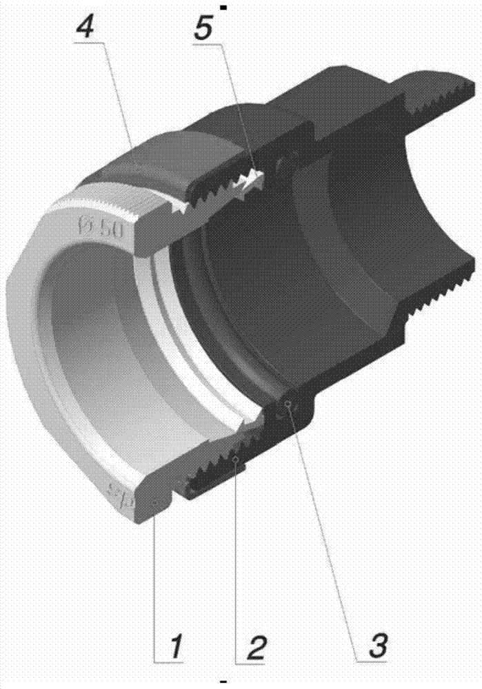 Compression locking splicing type fluid conveying pipeline connecting device