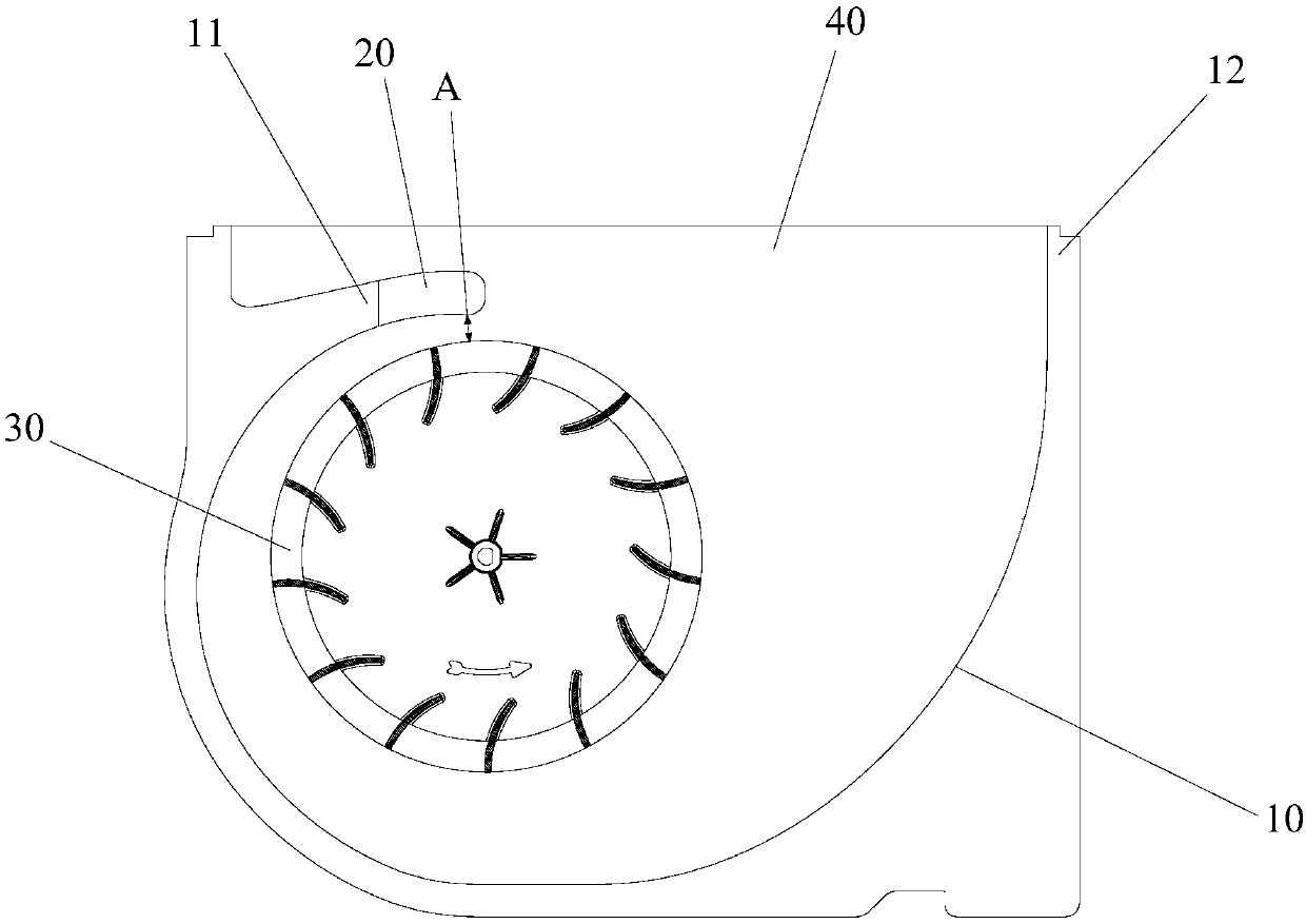 Fan assembly provided with noise-reduction volute tongue and air conditioner