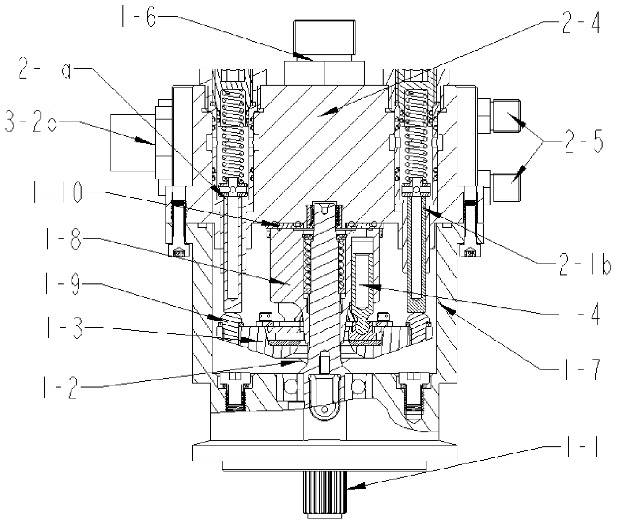 Variable pump swash plate control moment measuring device