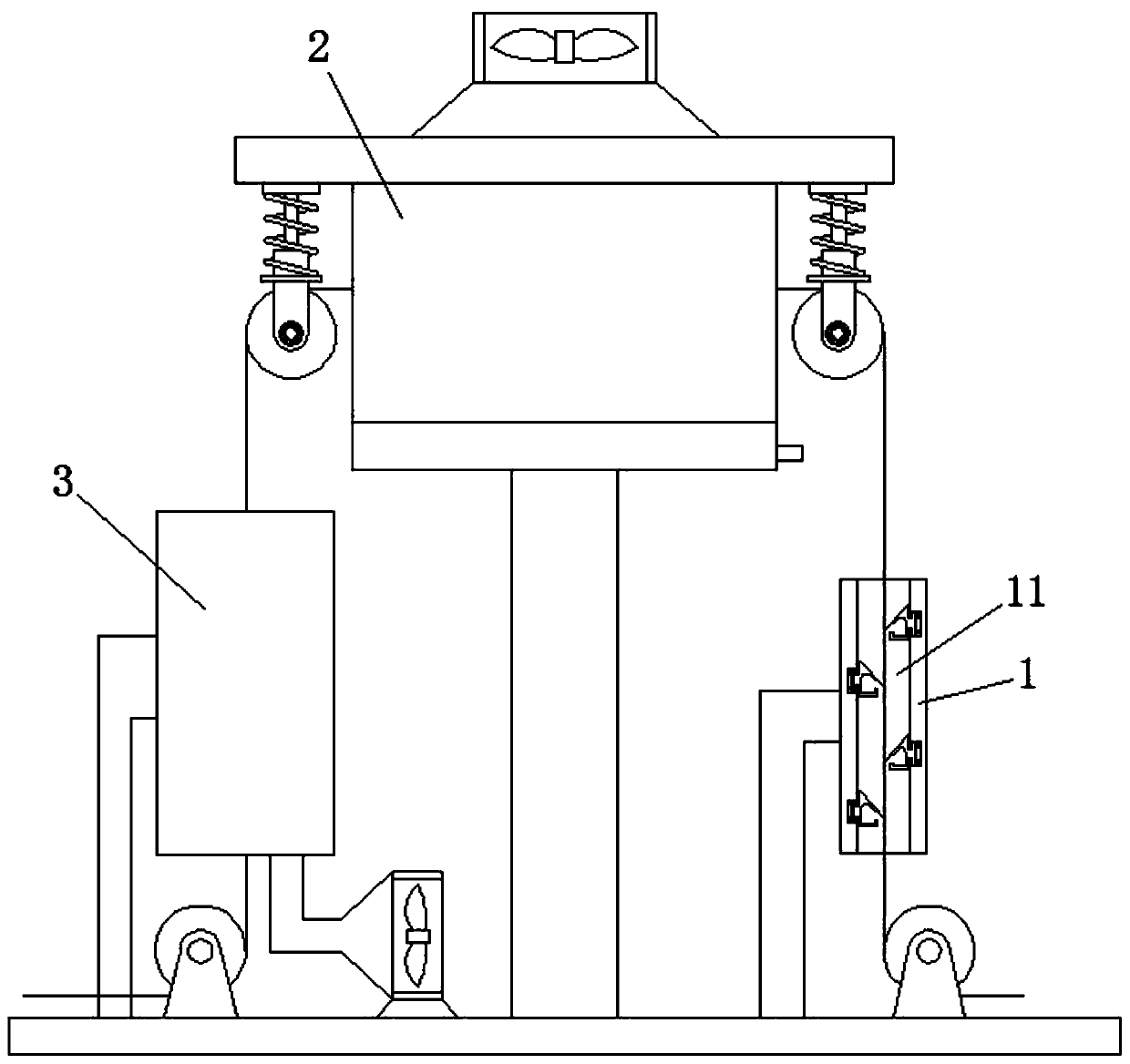 Dehydration and drying device for scutcher