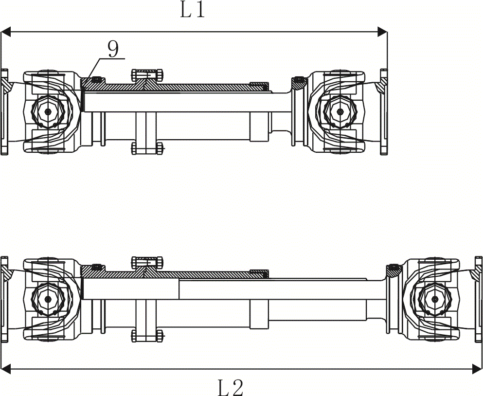 Long telescoping cardan shaft