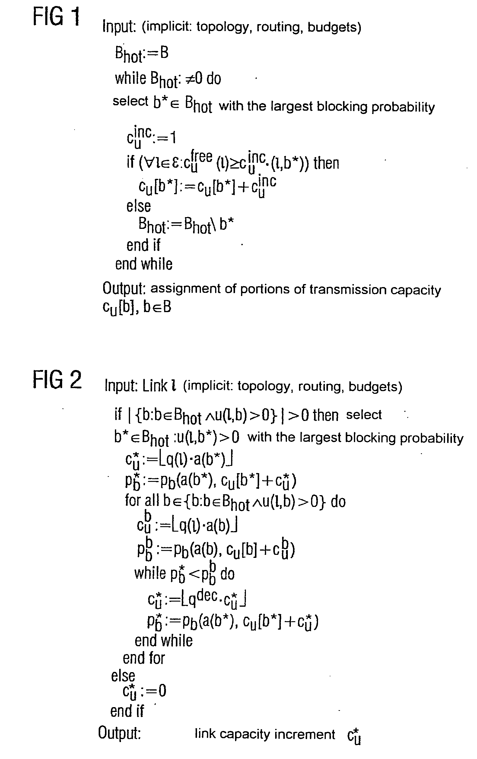 Method for determining threshold values for traffic control in communication networks with admission control