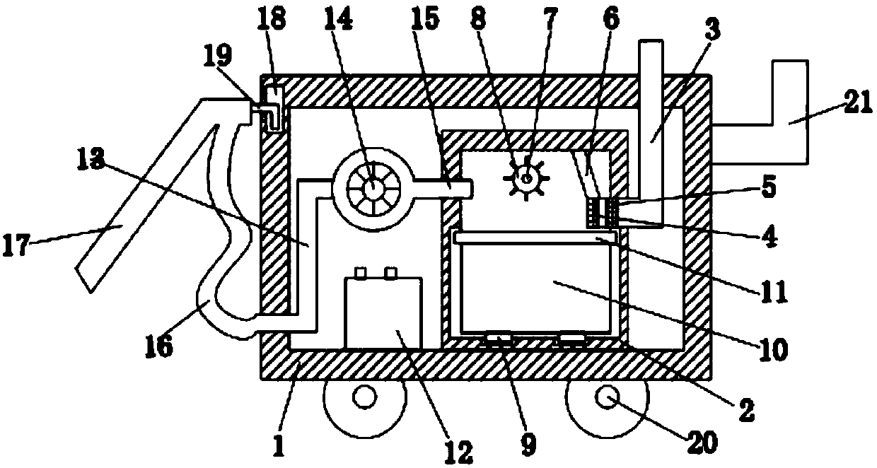 Cleaning device for automobile integrated box