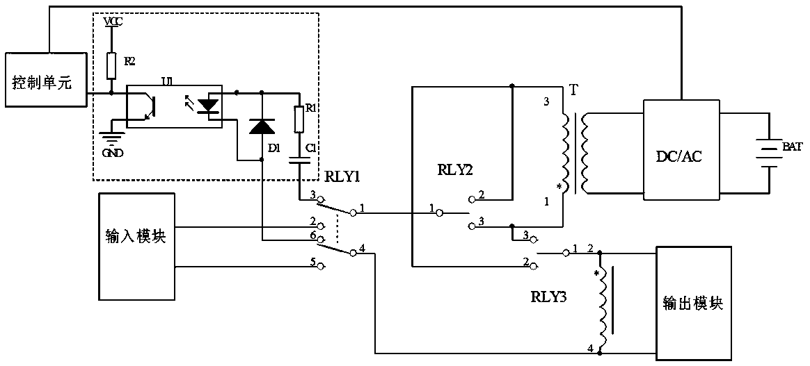 A backup UPS input switch abnormal detection device