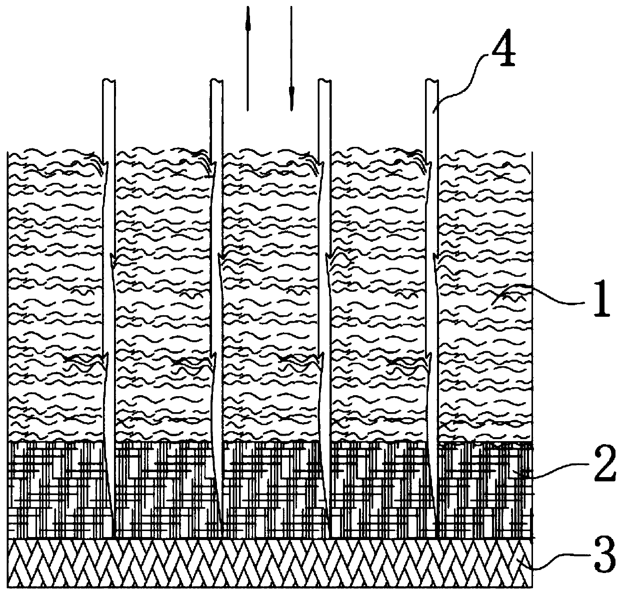 Braided fabric needled felt aggregate and preparation method thereof