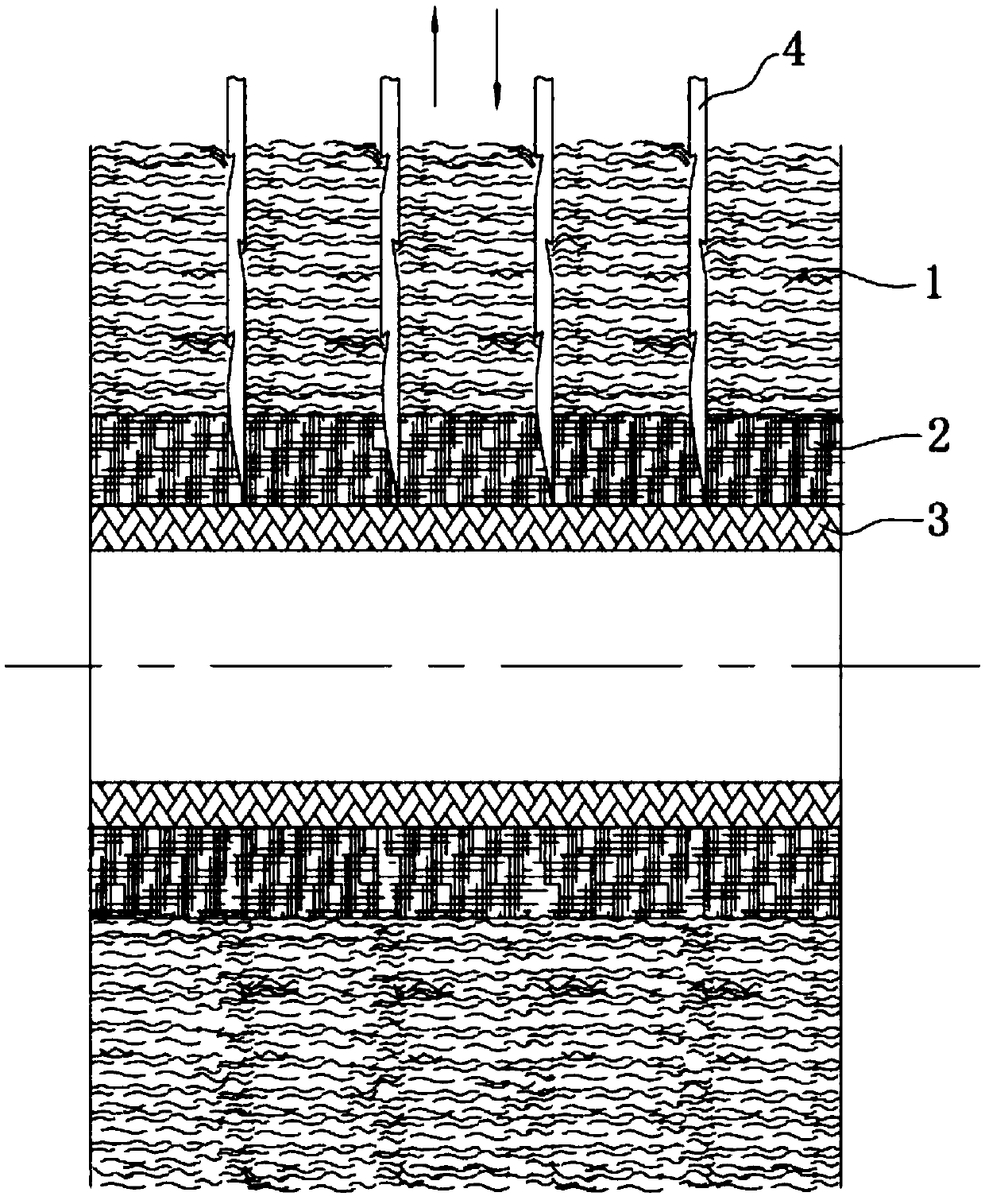 Braided fabric needled felt aggregate and preparation method thereof