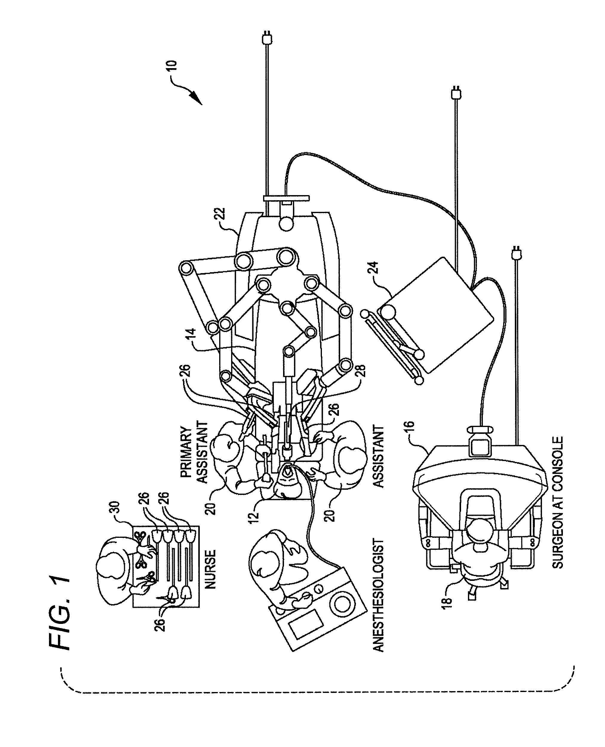 Movable surgical mounting platform controlled by manual motion of robotic arms