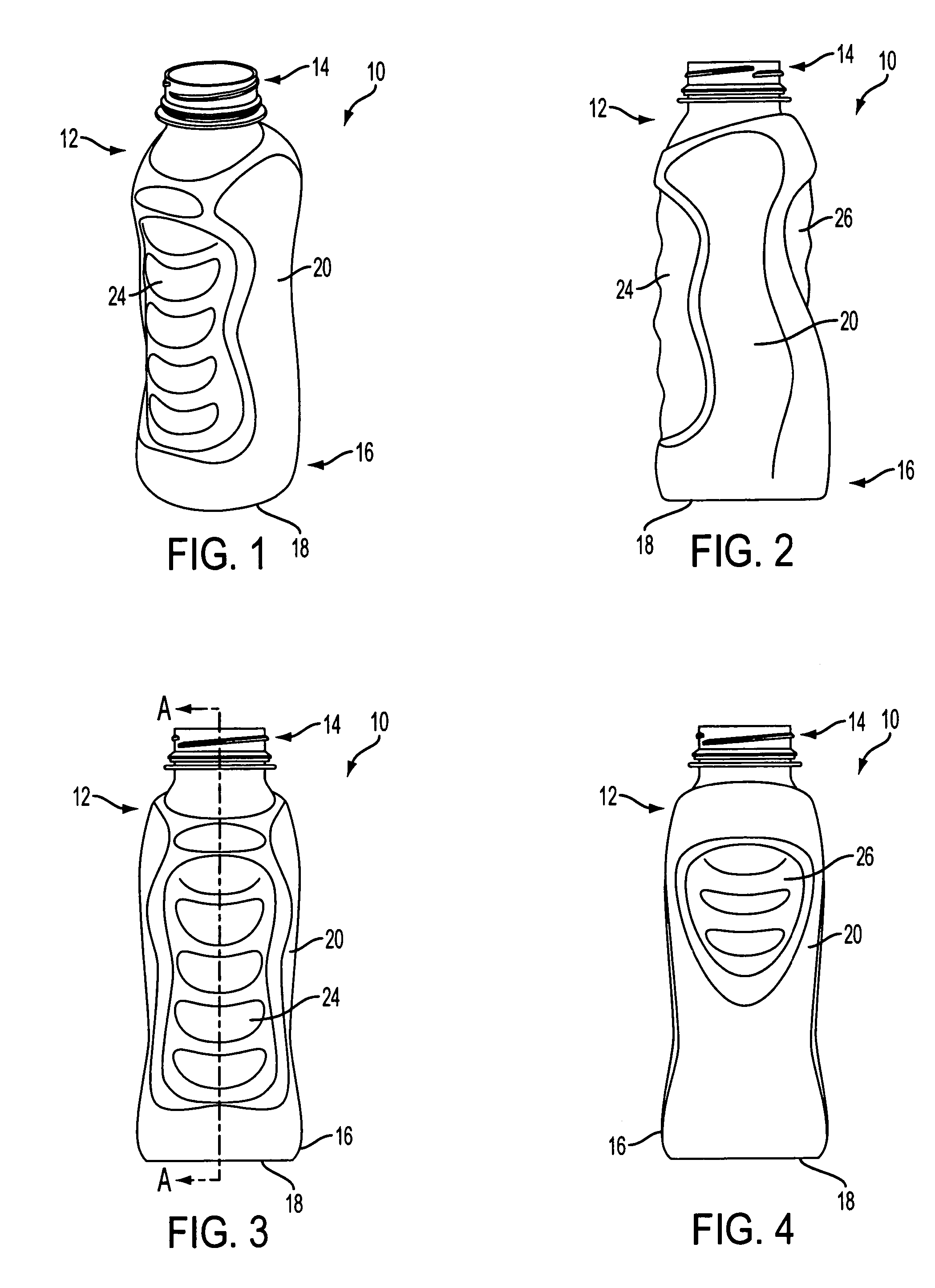 Pressure reinforced plastic container having a moveable pressure panel and related method of processing a plastic container