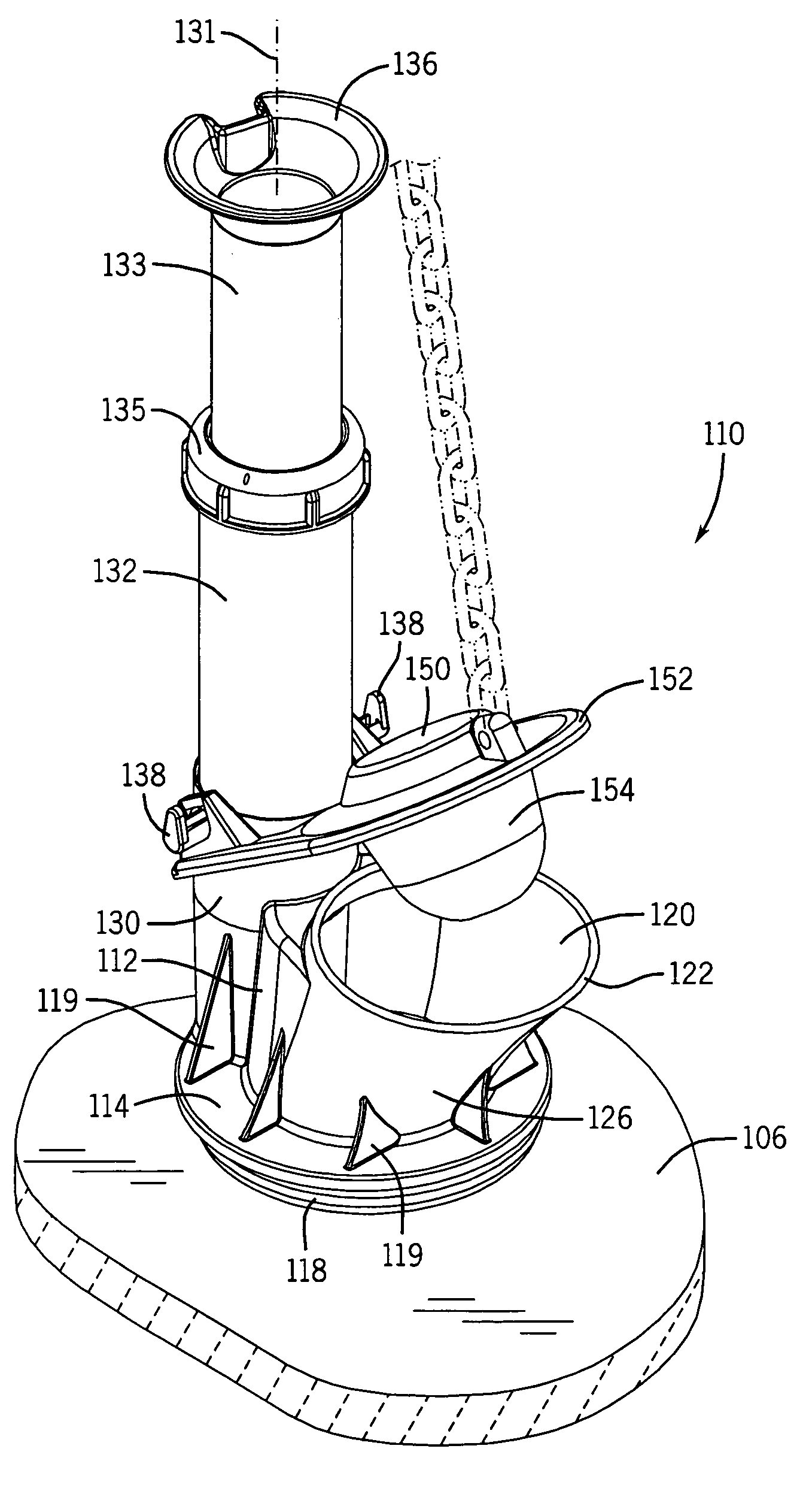 Offset outlet flush valve and method for making same