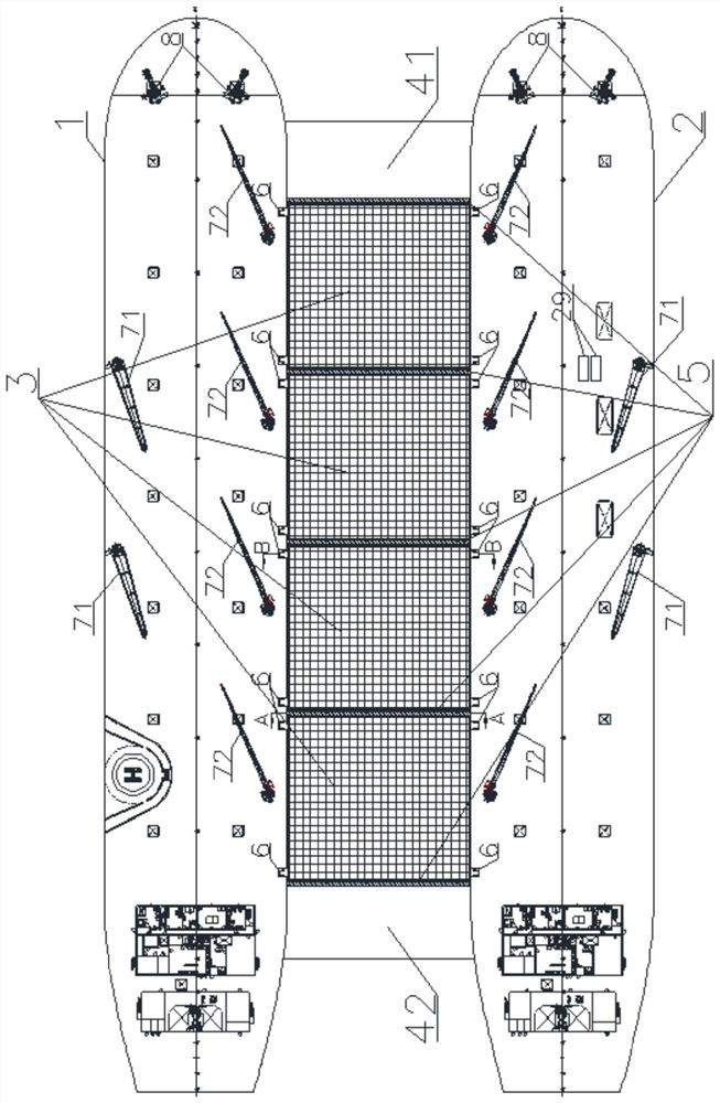 Double-body movable culture work ship