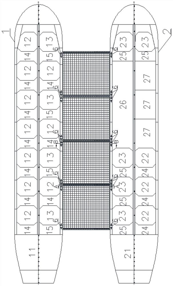 Double-body movable culture work ship