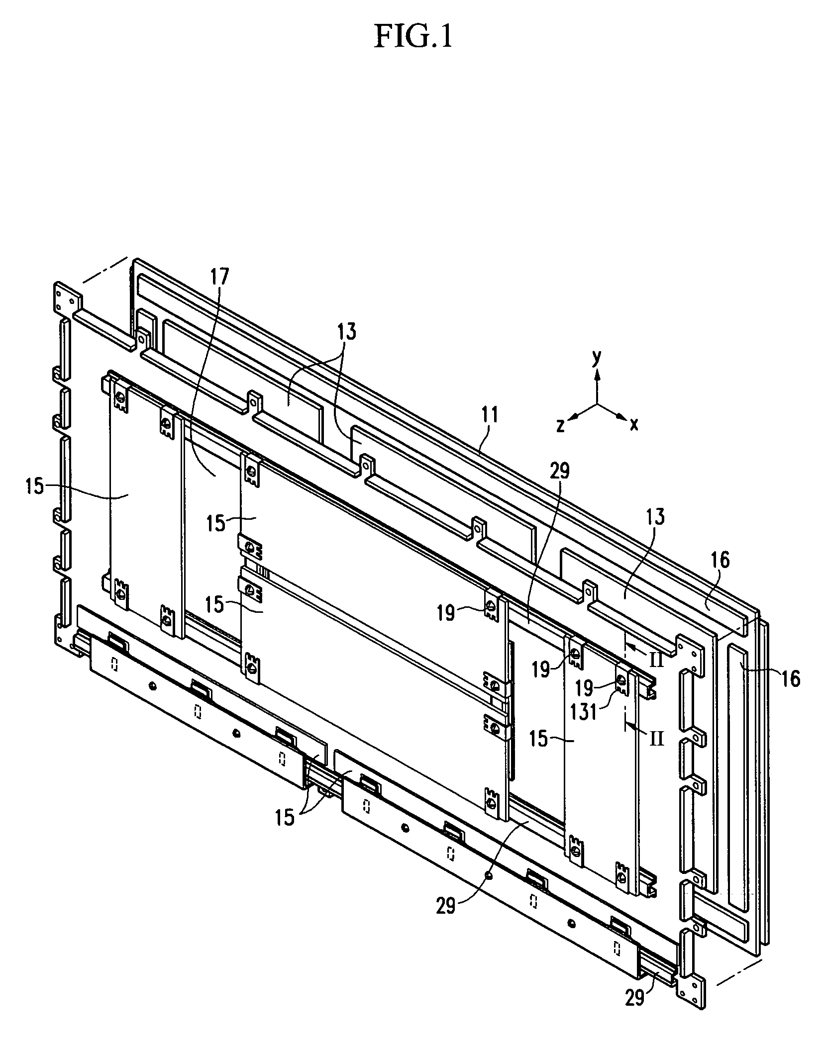 Plasma display device with grounding module