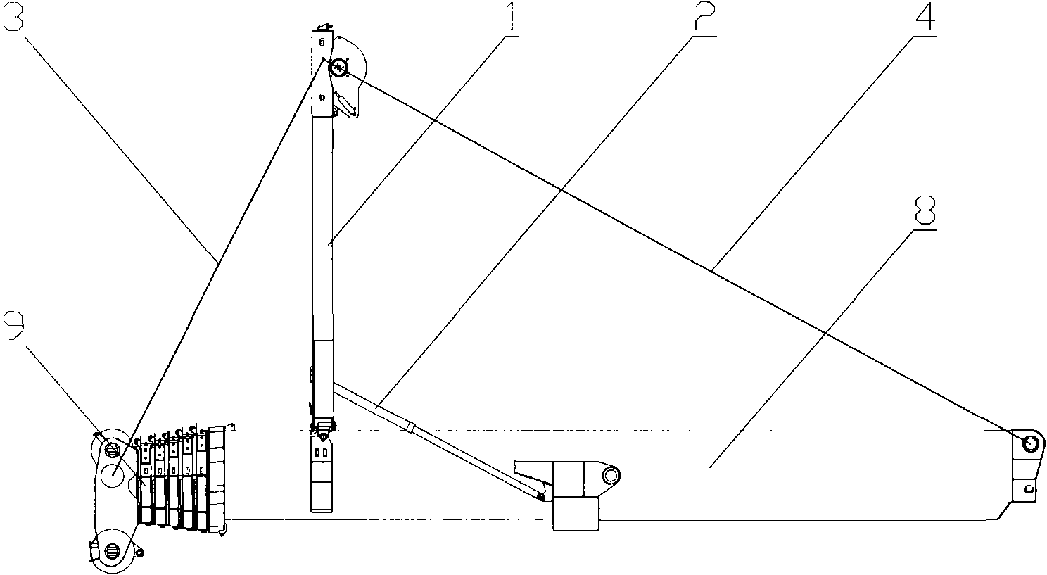 Telescopic crane and superlift device thereof