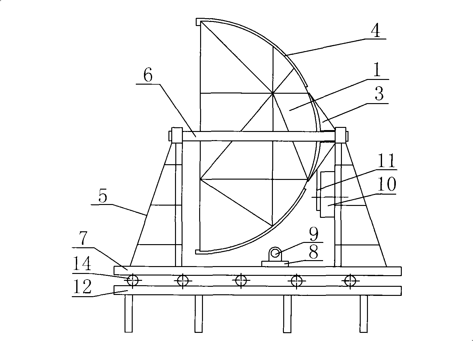 Large power electric generating apparatus of wind power circumferential motion lever