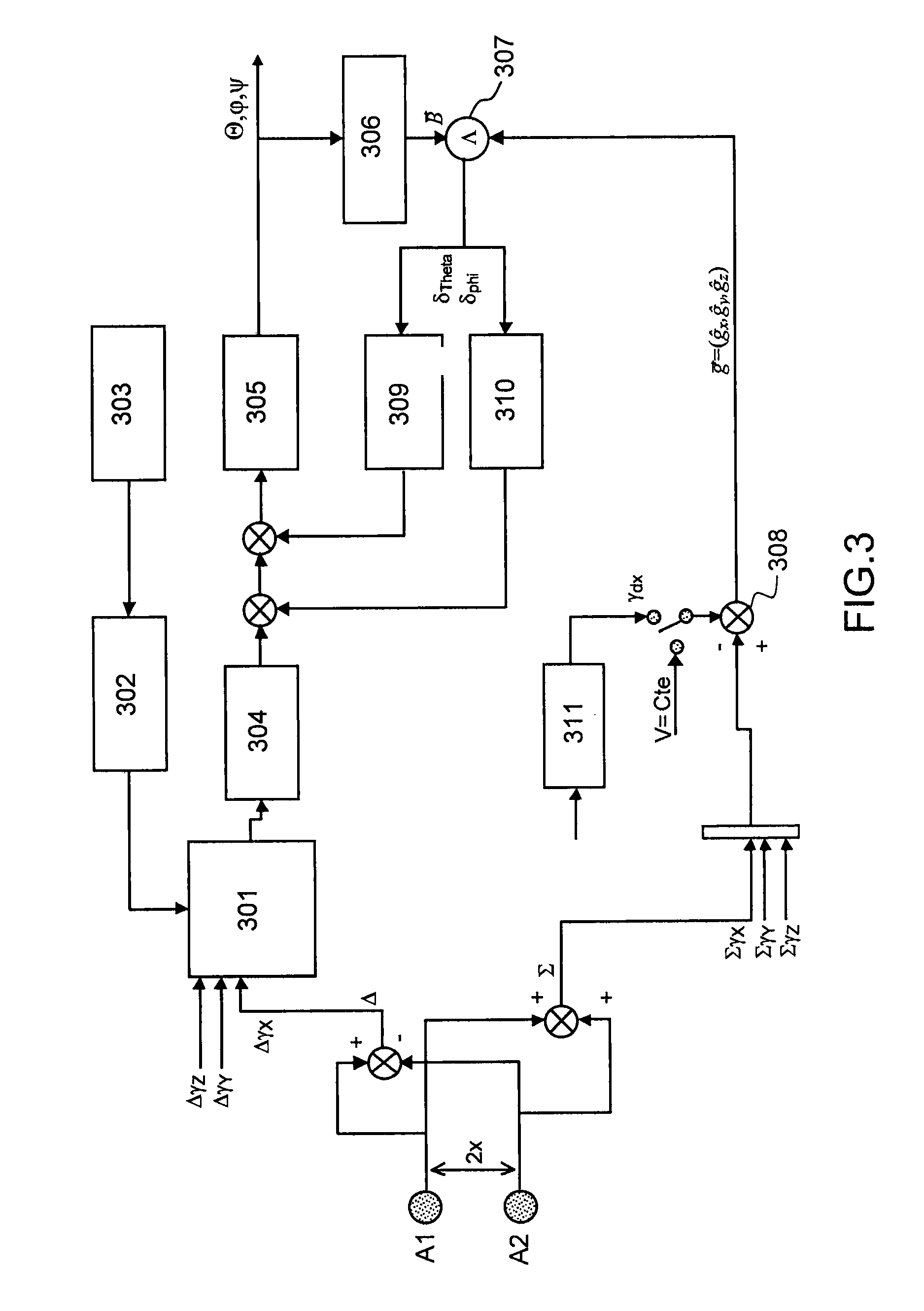 Method and system for determining the attitude of an aircraft by multi-axis accelerometric measurements