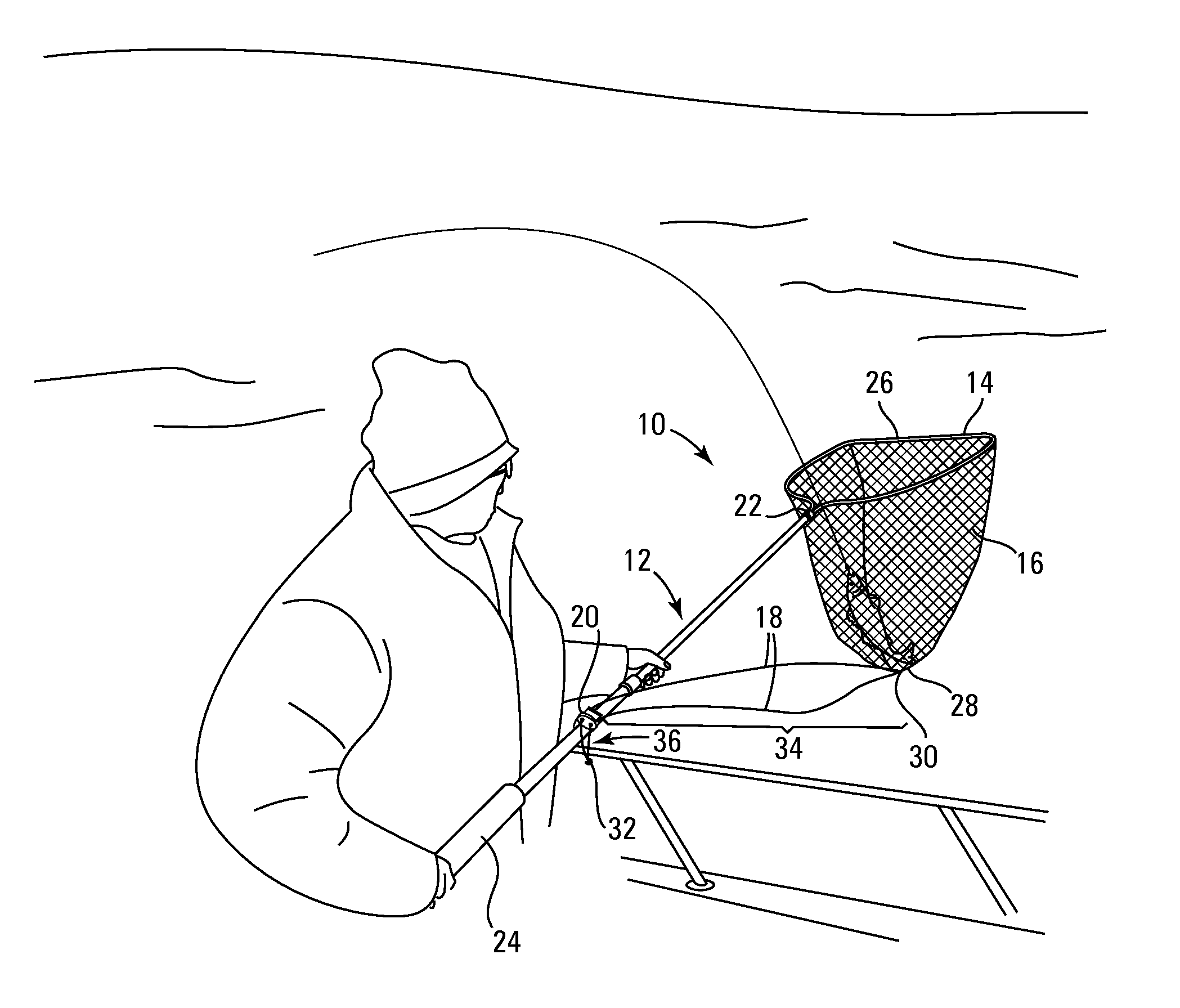 Retractable fishing net having an elastic and incremental net extension system