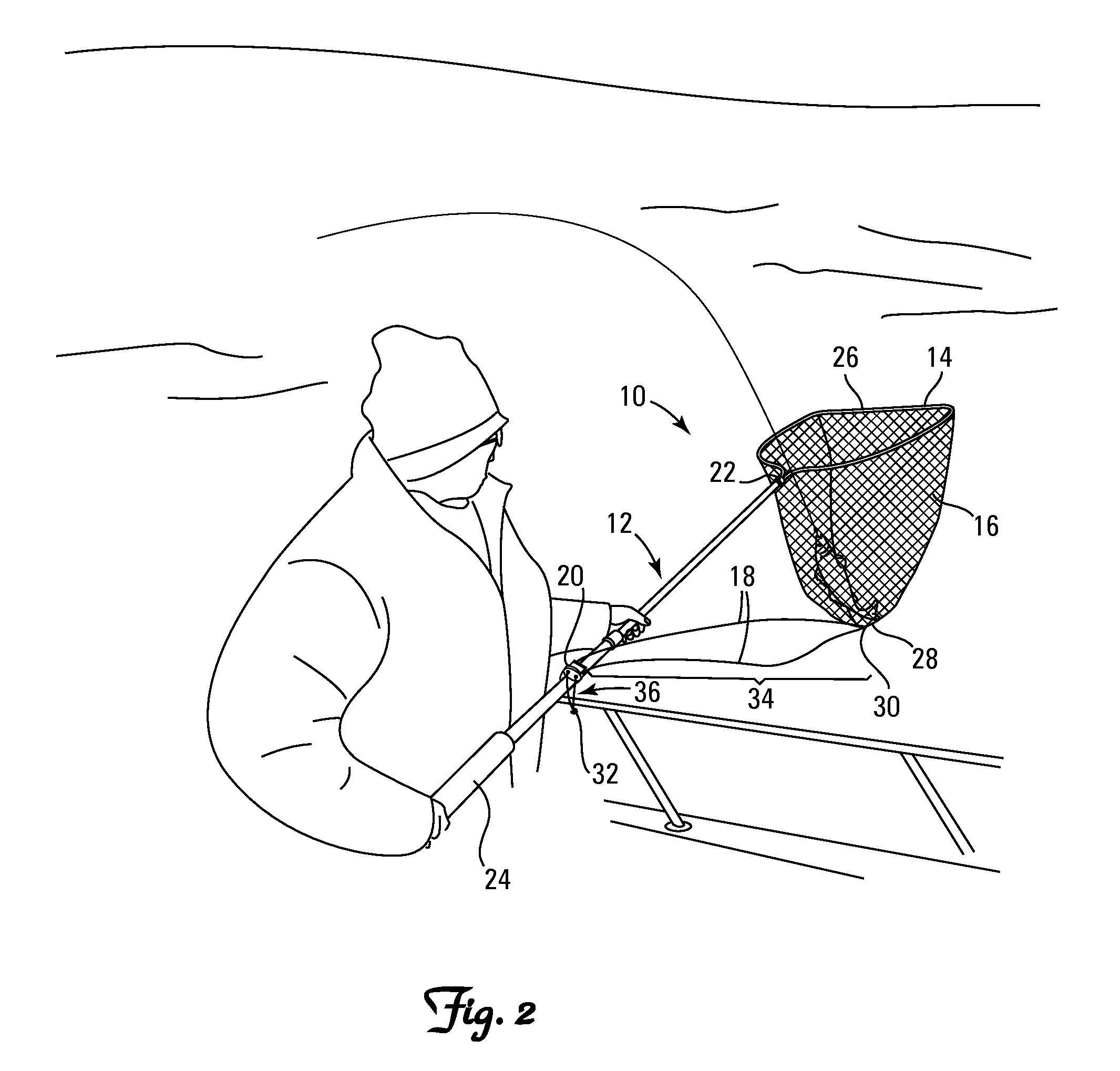 Retractable fishing net having an elastic and incremental net extension system