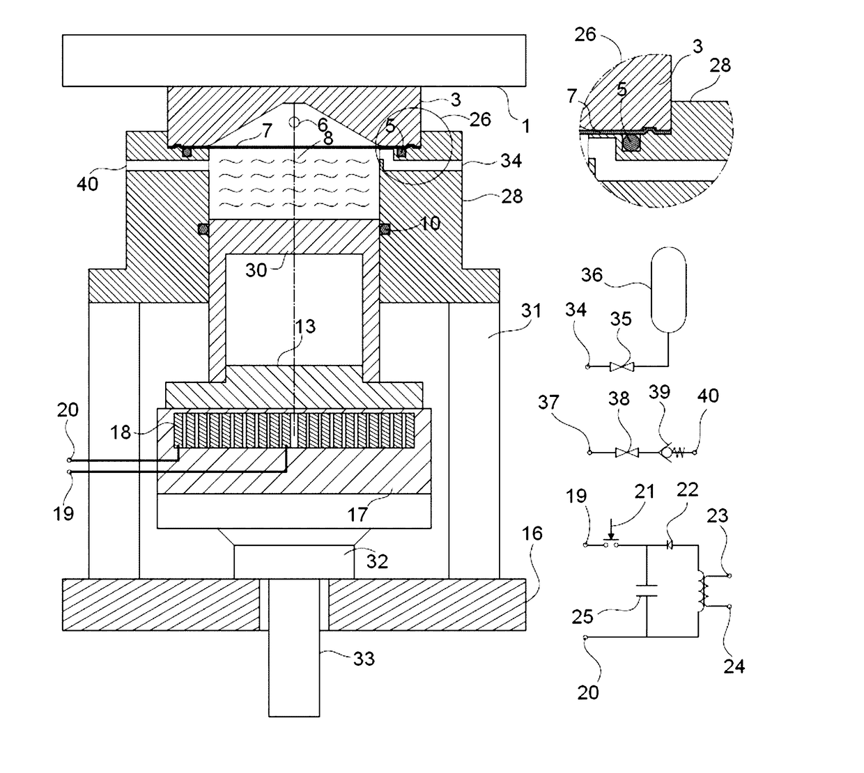 High-speed hydraulic forming of metal and non-metal sheets using electromagnetic fields