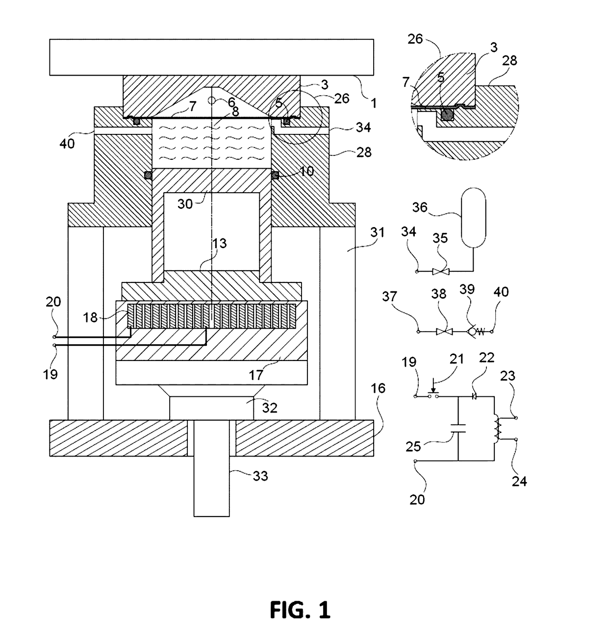 High-speed hydraulic forming of metal and non-metal sheets using electromagnetic fields