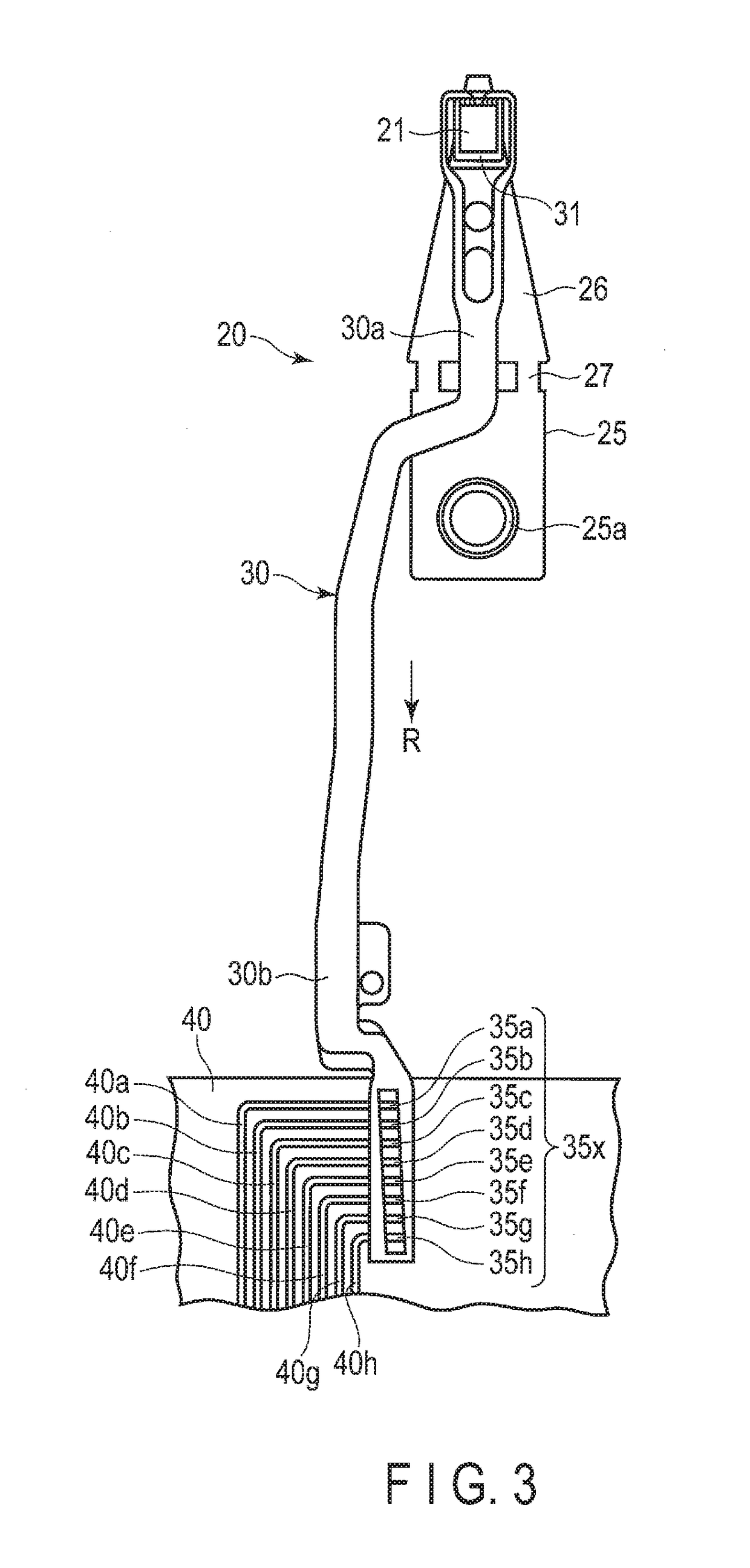 Pseudo flexure for disk drive and method of testing electronic circuit for disk drive