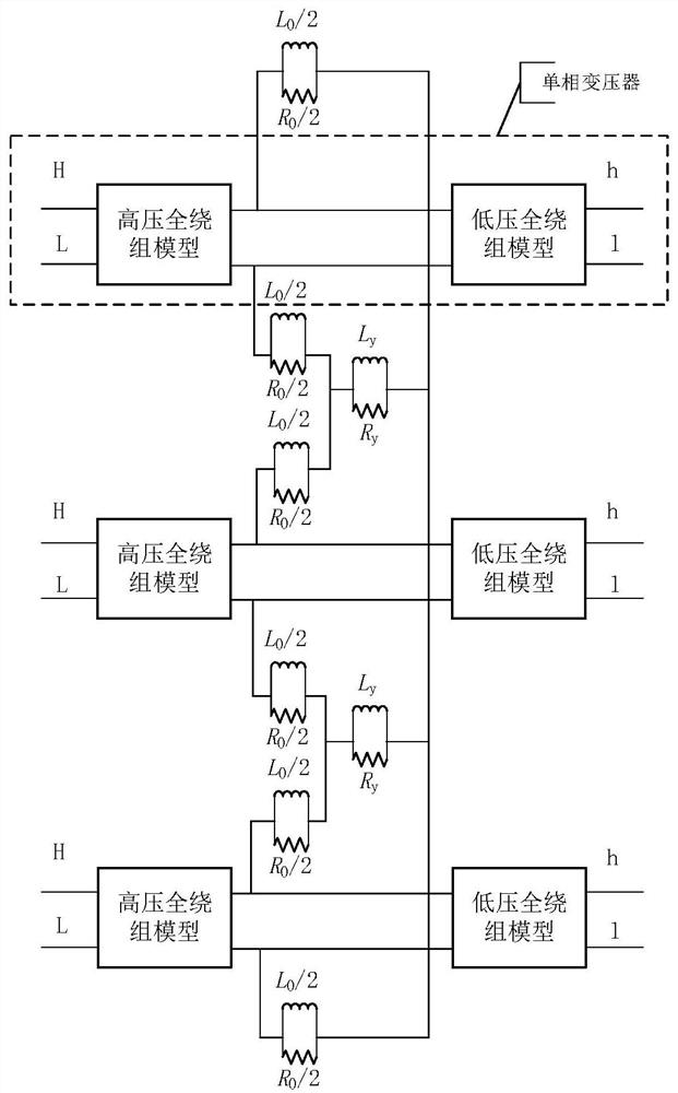 Transformer modeling method suitable for low-voltage side pulse signal injection of distribution transformer