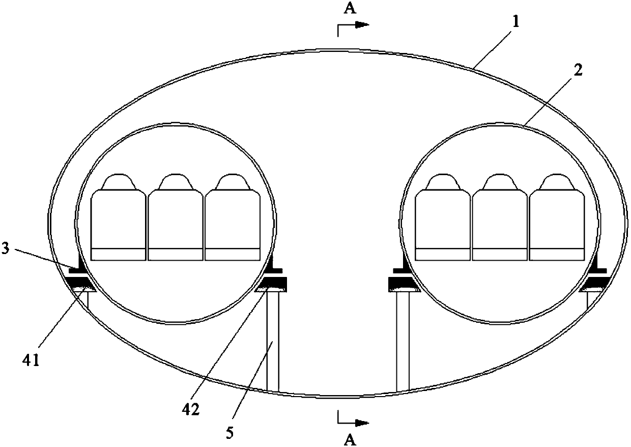 Oval single-tube two-way vacuum pipeline traffic system