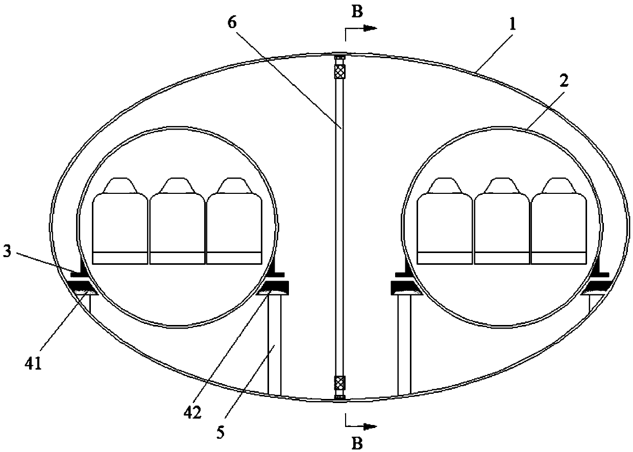 Oval single-tube two-way vacuum pipeline traffic system