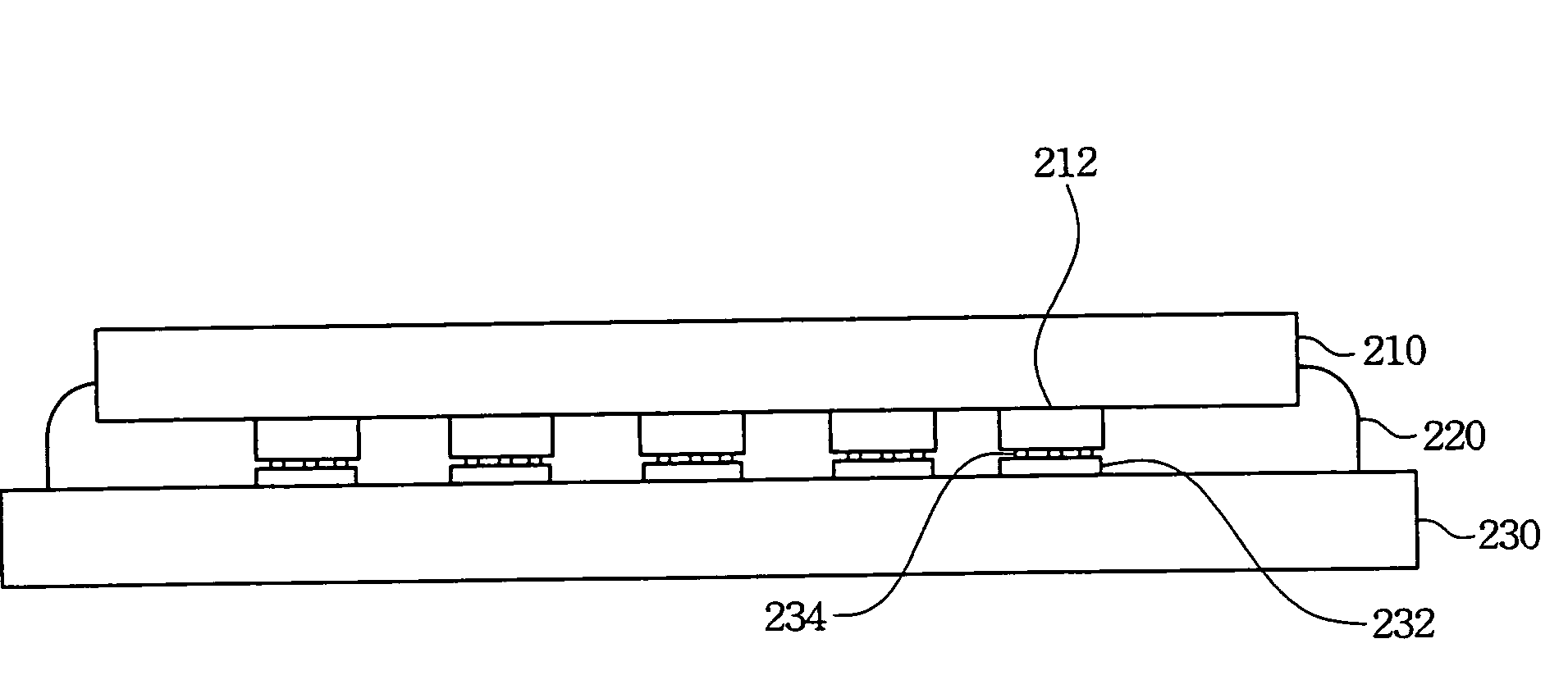 Electronic circuit connecting structure of flat display panel substrate