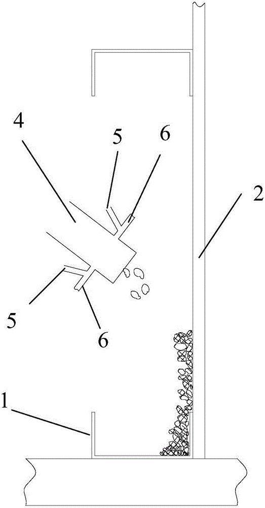 Fabrication method of on-site spraying and filling for fireproof lightweight particle walls