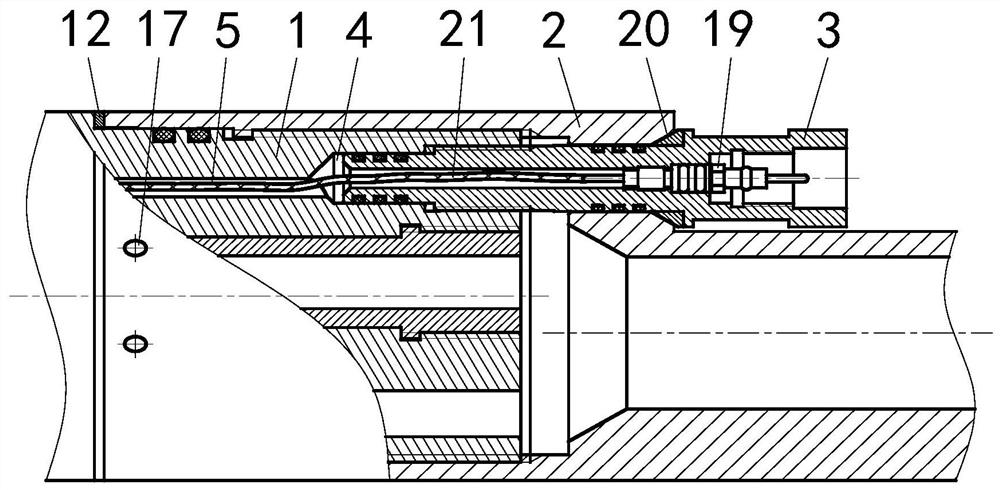 Wire passing structure between instrument in oil pipe and oil sleeve annulus