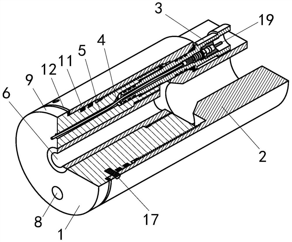 Wire passing structure between instrument in oil pipe and oil sleeve annulus