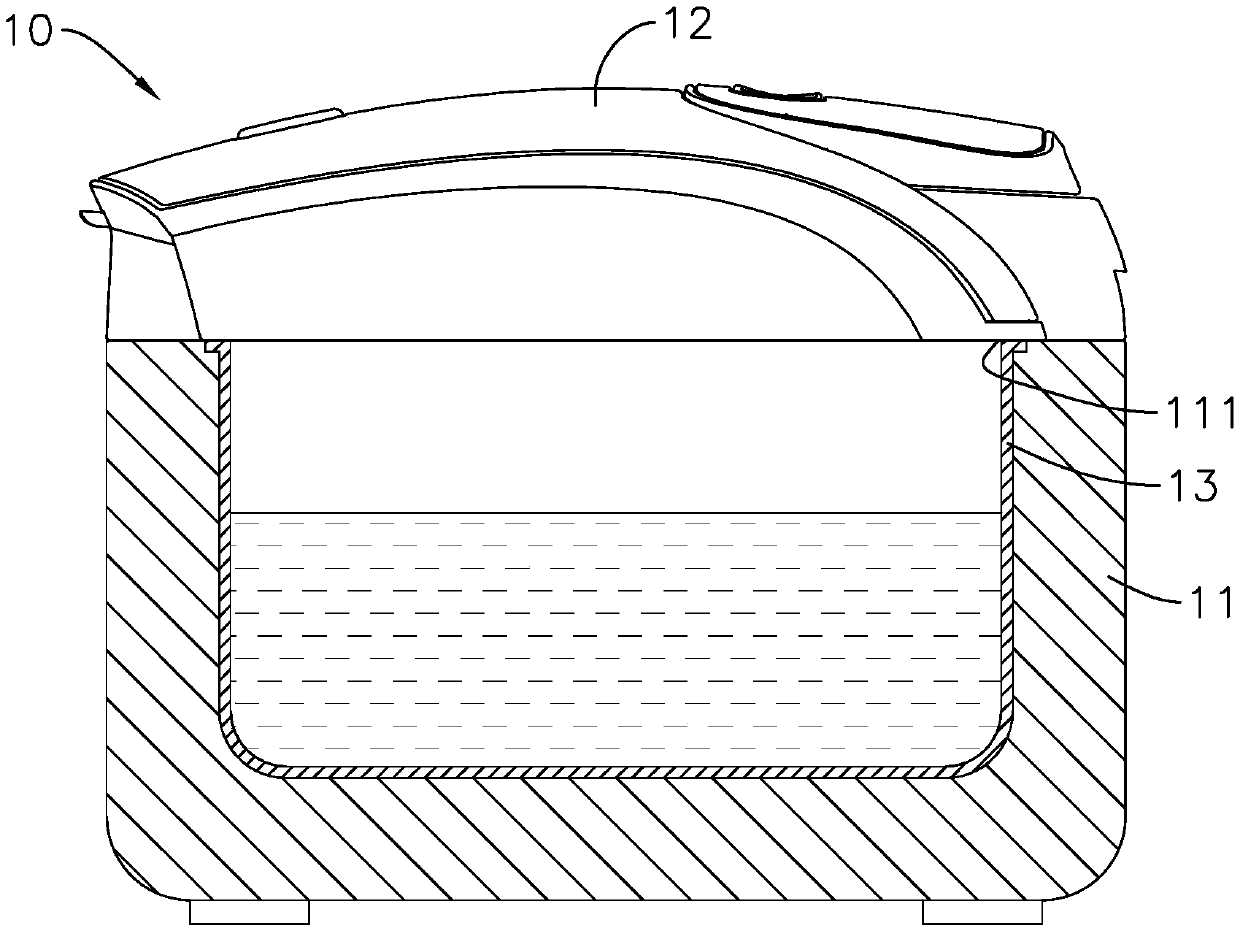 Electric pot provided with length-adjustable temperature sensing assembly