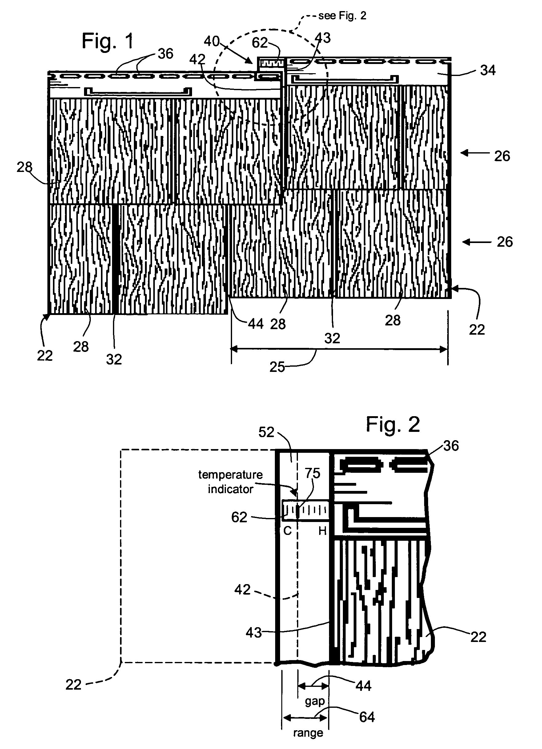 Temperature-expansion indicator for siding panels