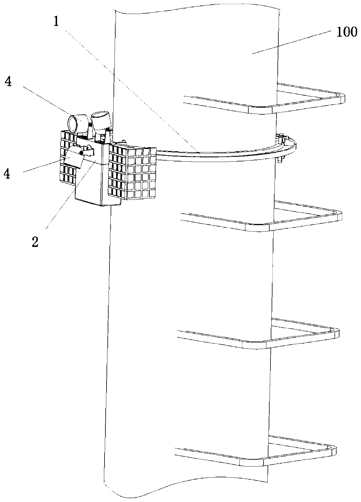 Annular camera device for steel tube tower