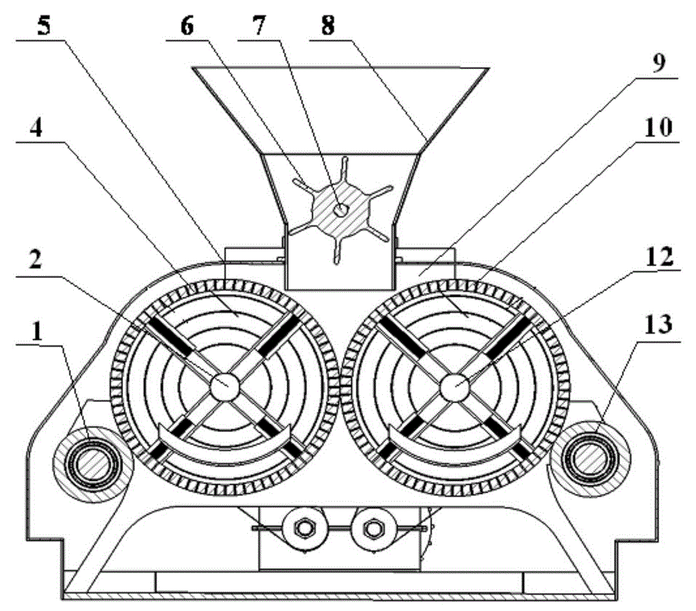 Double supporting rollers-type double circular molds granulator