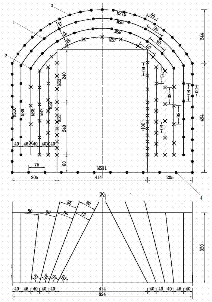 Smooth blasting method based on phi 32 mm cartridges