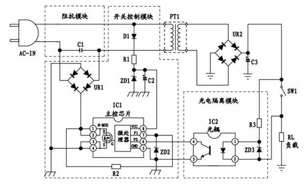 Low-power consumption standby circuit of power-frequency power supply transformer