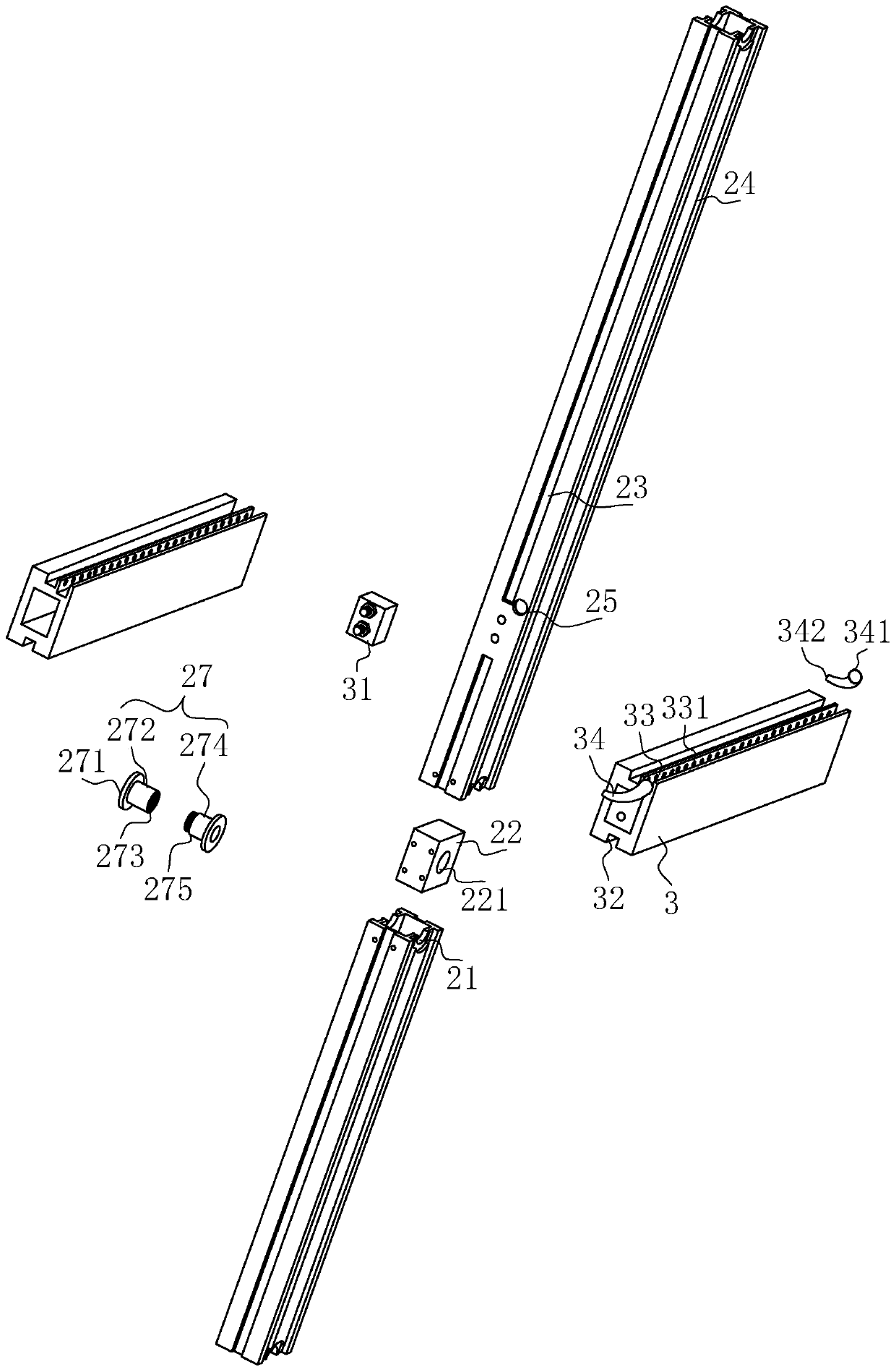 Glass curtain wall with drainage structure and mounting method thereof