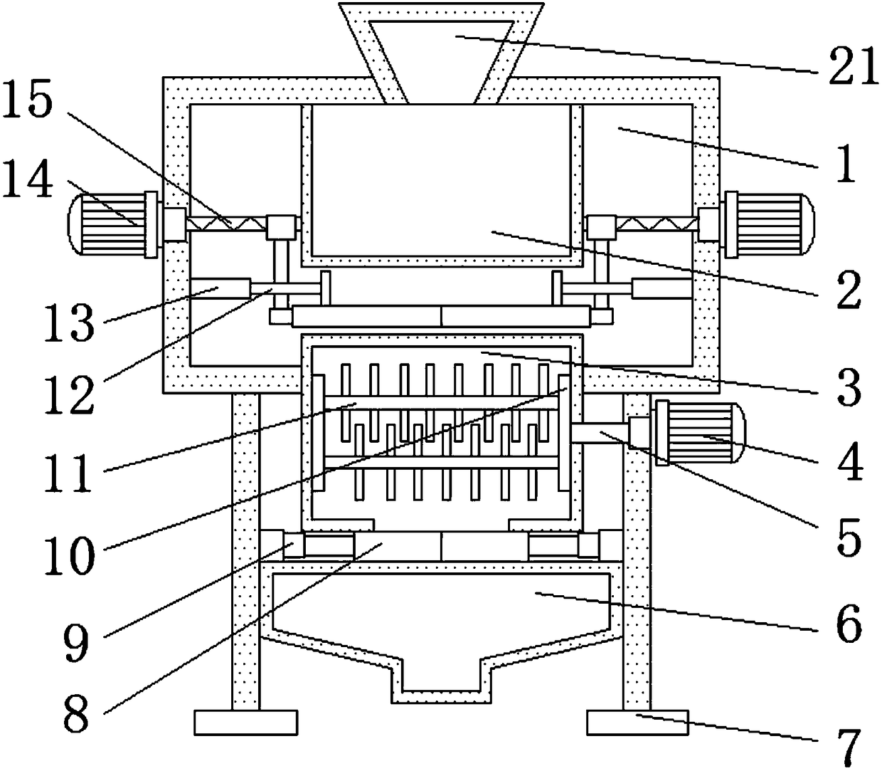 Pre-crushing device of high-purity quartz sand