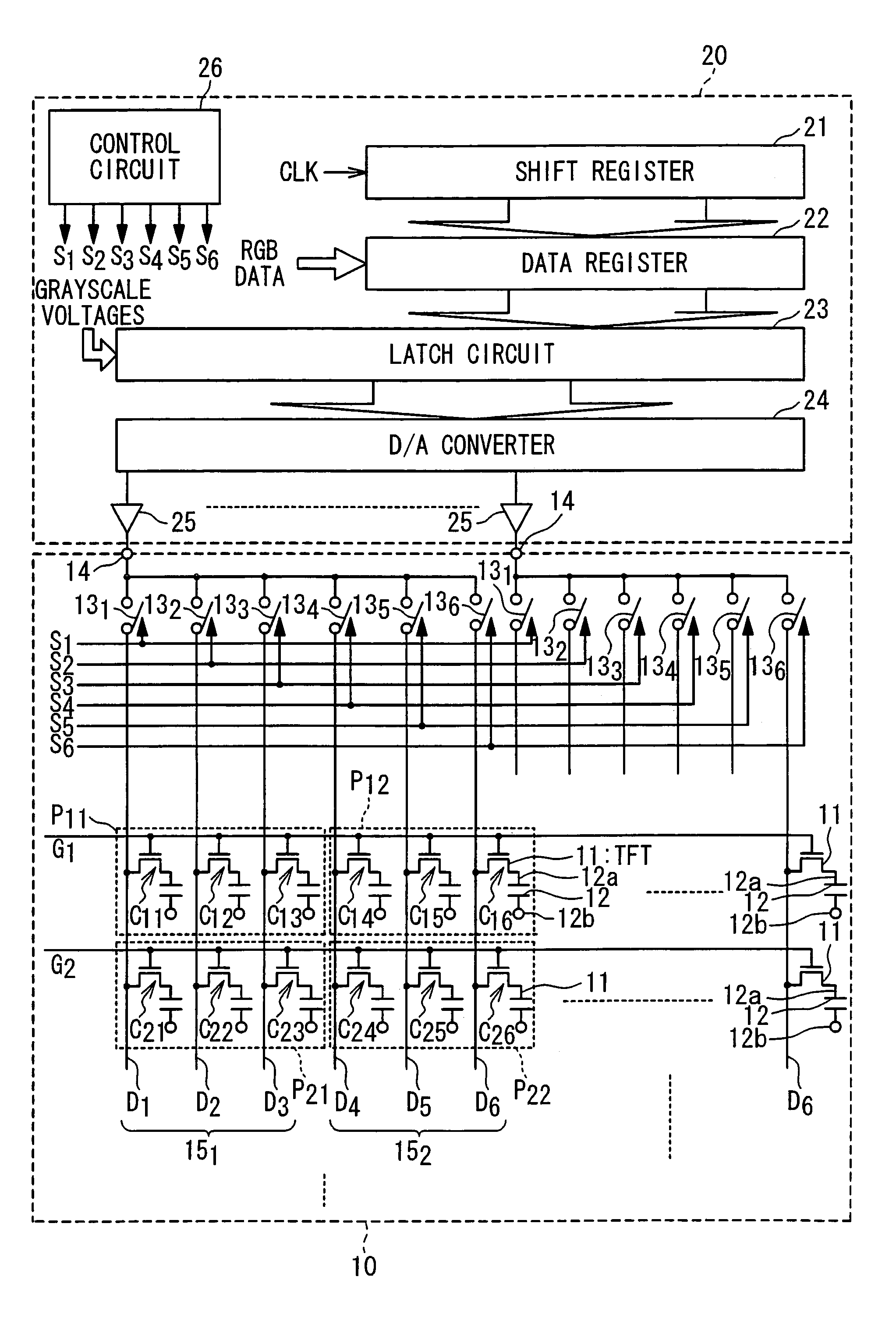 Method and apparatus for time-divisional display panel drive