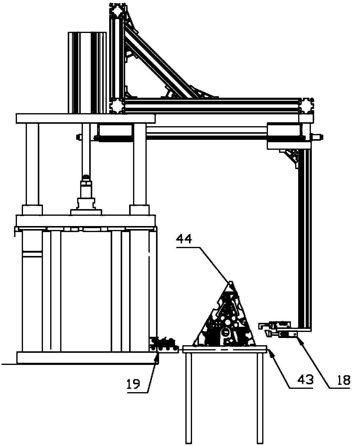 Automobile cylinder cover feeding and discharging device