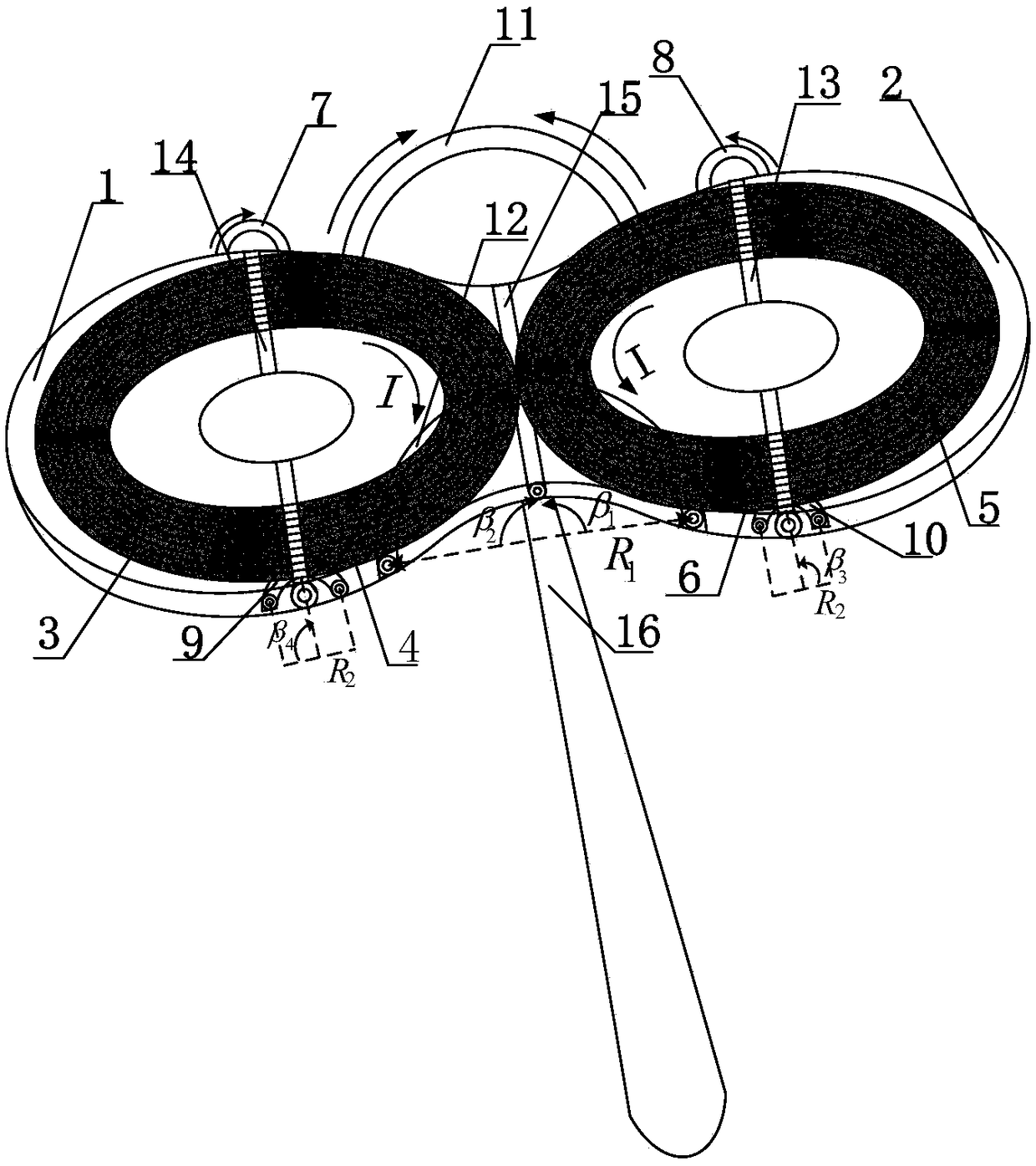 A magnetic stimulation coil fixing device with a folding structure