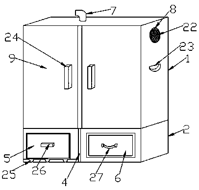 Domestic shoe cabinet having drying and sterilization functions